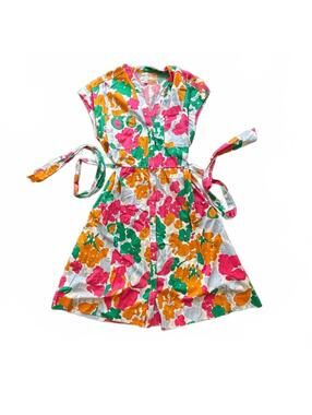 Free Assembly Floral button up and tie midi dress